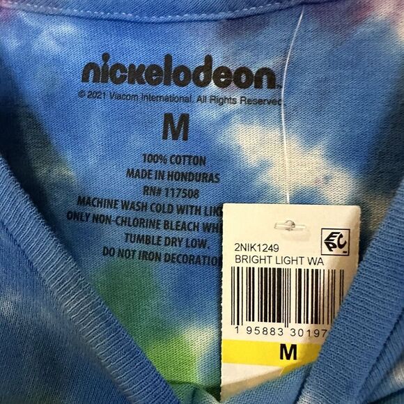 Nickelodeon Tie Dye NWT T-shirt Medium retro casual primary colors orange splatt - Picture 2 of 4